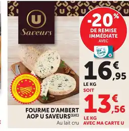 U Express U saveurs fourme d'ambert aop offre
