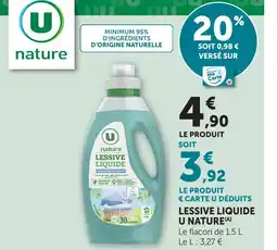 U Express U nature lessive liquide offre