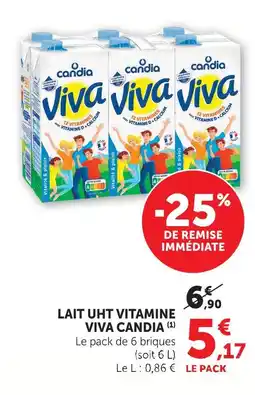 U Express Viva candia lait uht vitamine offre