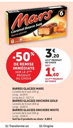 U Express Mars barres glacées offre