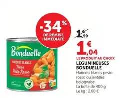 U Express Bonduelle haricots blancs façon pesto rosso offre