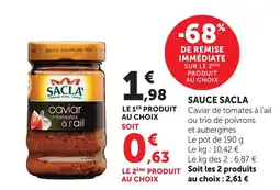 U Express Sacla sauce sacla offre