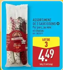 ALDI Assortiment de 3 saucissons offre