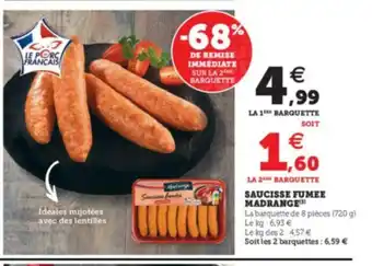 Super U Saucisse Fumee offre