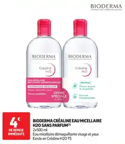 Auchan Parapharmacie Bioderma créaline eau micellaire h2o sans parfum offre