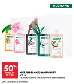 Auchan Parapharmacie Klorane gamme shampoings offre