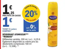 E.Leclerc Manava Déodorant atomiseur offre