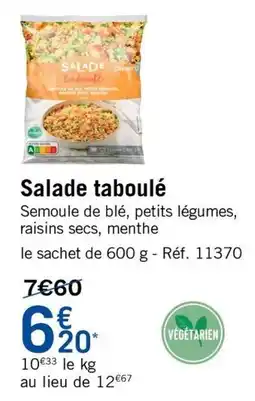 Picard Salade taboulé offre