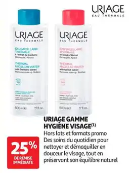 Auchan Parapharmacie Uriage Gamme hygiène visage offre