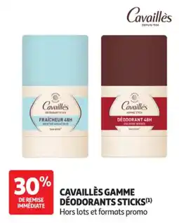Auchan Parapharmacie Cavaillès Gamme déodorants sticks offre