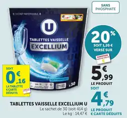 Maximarché Tablettes vaisselle excellium u offre
