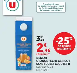 Maximarché Nectar orange peche abricot sans sucres ajoutes u offre
