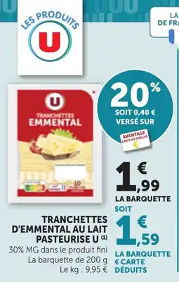 Maximarché Tranchettes d'emmental au lait pasteurise u offre