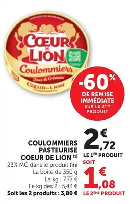 Maximarché Coeur De Lion Coulommiers pasteurise offre