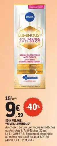 E.Leclerc Nivea Luminous Soin visage offre