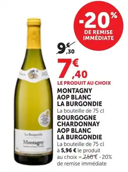 Maximarché Montagny aop blanc la burgondie offre