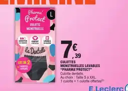 E.Leclerc Pharma Protect Culotte menstruelle lavables offre