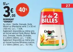 E.Leclerc Ushuaïa Deodorant offre