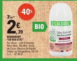 E.Leclerc So Bio Etic Deodorant offre