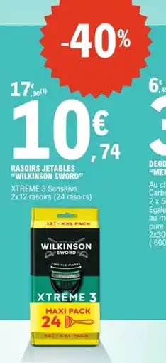 E.Leclerc Wilkinson Sword Rasoirs jetables offre