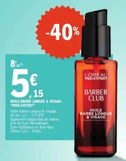 E.Leclerc Men Expert Huile barbe longue & visage. offre