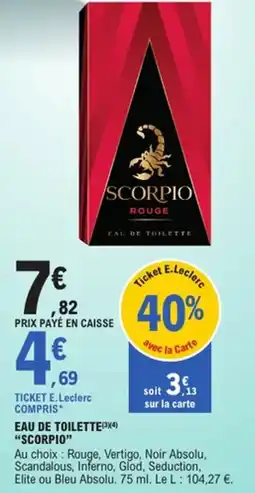 E.Leclerc Scorpio Eau de toilette offre