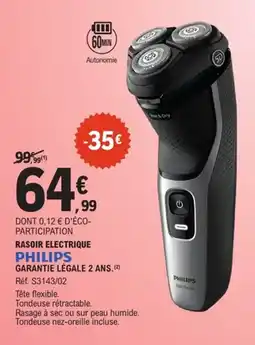 E.Leclerc Philips Rasoir electrique offre