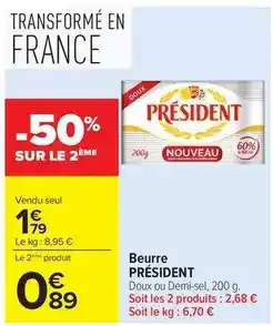 Carrefour Drive Président - beurre offre
