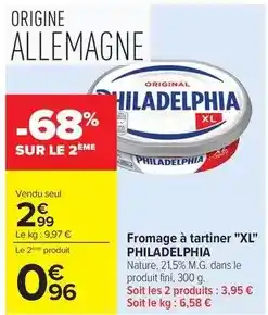Carrefour Drive Philadelphia - fromage à tartiner xl offre