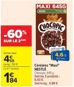 Carrefour Drive Nestlé - céréales maxi offre