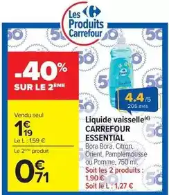 Carrefour Drive Carrefour - liquide vaisselle essential offre