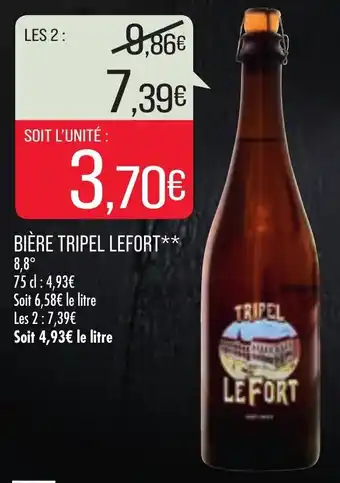Match Bière Tripel Lefort offre