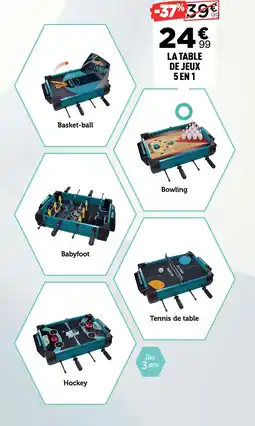 Centrakor LA TABLE DE JEUX 5 EN 1 offre