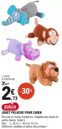 E.Leclerc Jardi JOUET PELUCHE POUR CHIEN offre