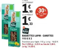 E.Leclerc Jardi BAGUETTES LAPIN - CAROTTES 115 G X 2 offre