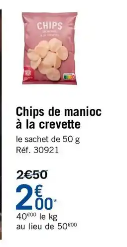 Picard Chips de manioc à la crevette offre