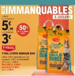 E.Leclerc Jardi Tyrol litière rongeur bois offre