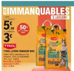 E.Leclerc Jardi TYROL LITIÈRE RONGEUR BOIS offre