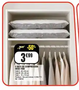 La Foir'Fouille 5 sacs de compression sous-vide offre