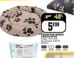 La Foir'Fouille Coussin pour animaux a motifs pattes offre