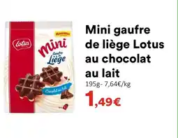 Hmarket Mini gaufre muude liège Lotus au chocolat au lait offre