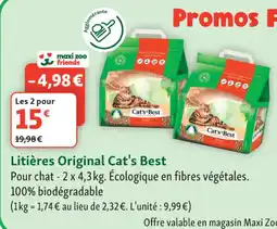 Maxi Zoo CAT'S BEST Litières Original offre