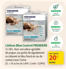 Maxi Zoo PREMIERE Litières Blue Control offre