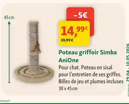 Maxi Zoo Poteau griffoir Simba AniOne offre