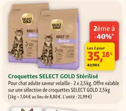 Maxi Zoo SELECT GOLD Croquettes Stérilisé offre