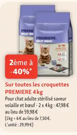 Maxi Zoo PREMIERE Sur toutes les croquettes offre
