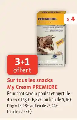 Maxi Zoo PREMIER Sur tous les snacks My Cream offre