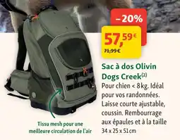 Maxi Zoo Sac à dos Olivin Dogs Creek offre