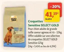 Maxi Zoo SELECT GOLD Croquettes Sensitive offre