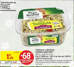 Intermarché Contact PIERRE MARTINET Taboulé libanais offre